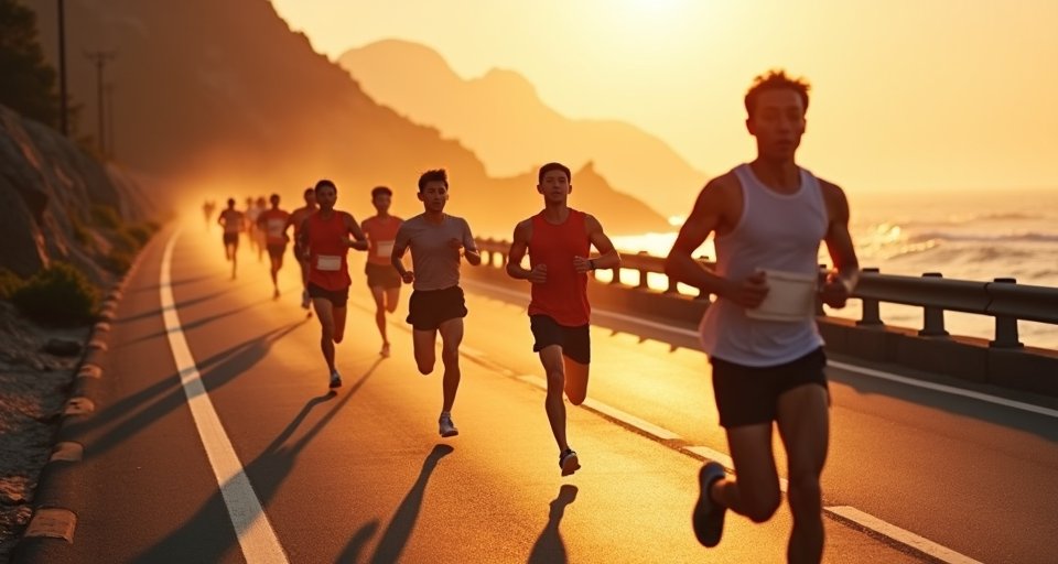 教練指導民眾體驗萬金石馬拉松科學化彈力帶訓練