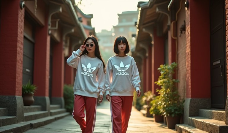 百年中藥櫃陳列三葉草復古運動鞋，展現大稻埕新舊交融。