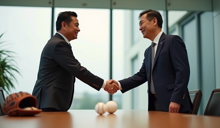 辜仲諒接見菲律賓體育代表，交流物資捐贈與亞洲棒球願景。