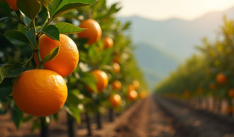 果樹上掛滿色澤橙黃、飽滿圓潤的黃金茂谷柑果實。