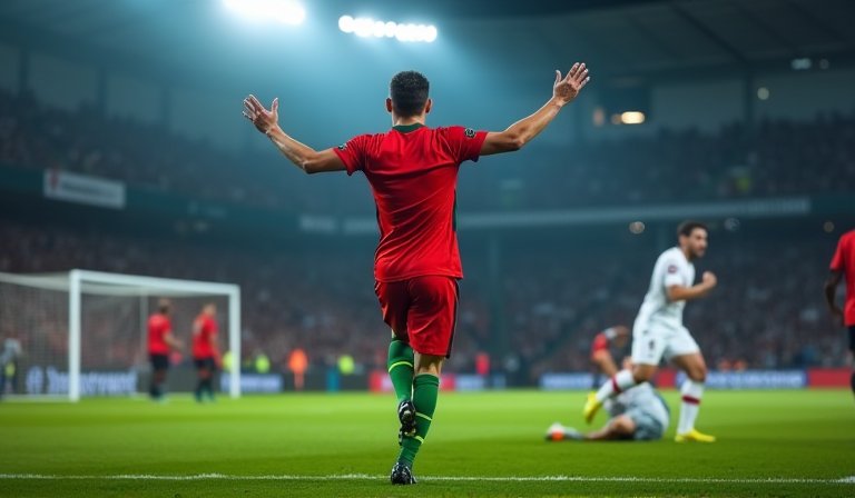 若奧·菲利克斯於禁區內頭槌破網，為葡萄牙奠定勝局