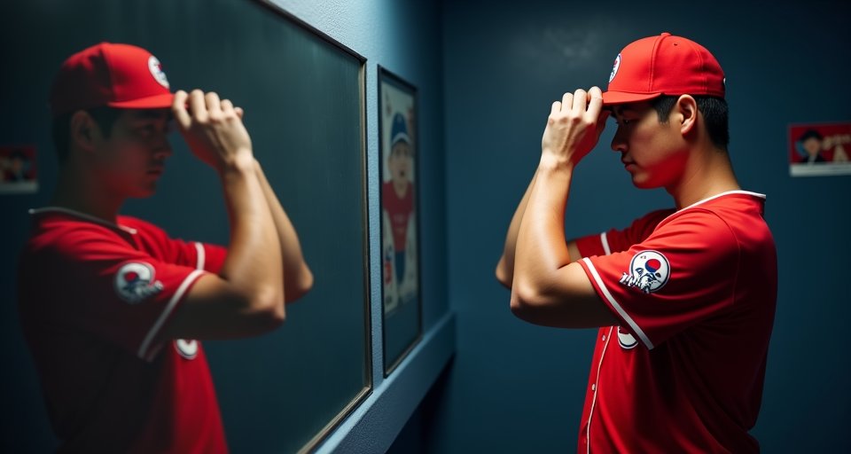 柳賢振身穿韓國國家隊戰袍，在投手丘上展現投球英姿。