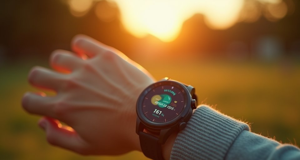 華為 WATCH GT 6 圓形錶面顯示心率數據，搭配流光紫氟橡膠錶帶。