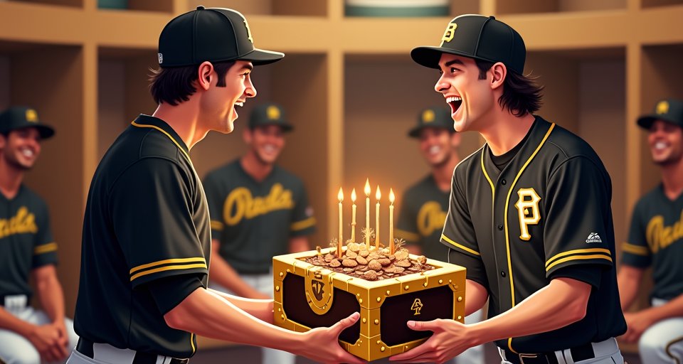 海盜隊春訓驚喜連連 Skenes送寶箱蛋糕惡整壽星Mangum