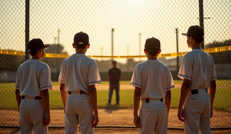 新竹棒球場內堆滿挖掘出的土石，場地架起工程圍籬，因合約爭議而停工閒置。