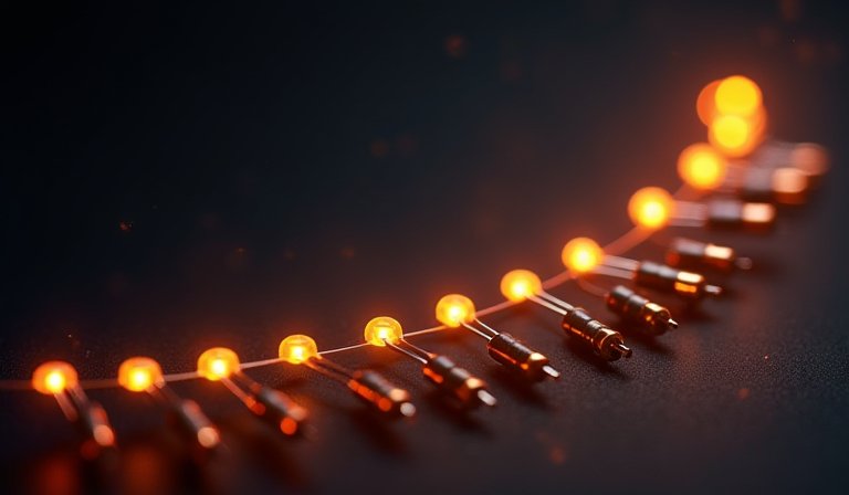 電路板上精密排列的多層陶瓷電容與高階電子零組件。