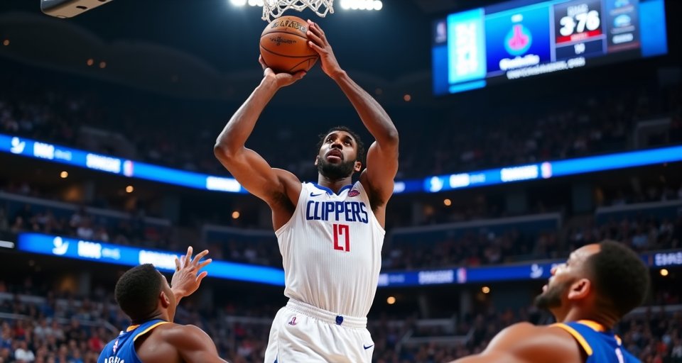 雷納德在快艇對陣勇士比賽中運球，率領球隊完成逆轉勝。