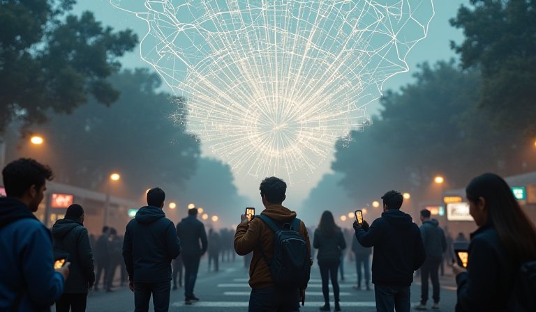 手機螢幕呈現偏離路徑的導航畫面，反映地圖服務失準。