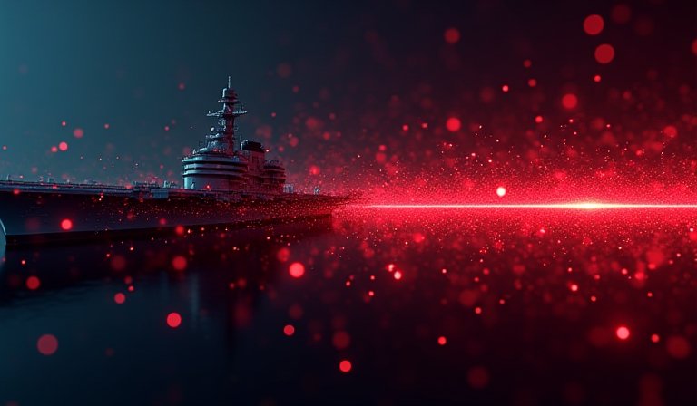 海軍於戴高樂號甲板跑步，手錶螢幕顯示運動定位軌跡。