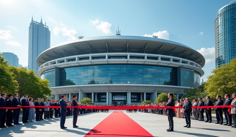 台北市謝國城紀念棒球場內野區，草皮翠綠且設施完善。