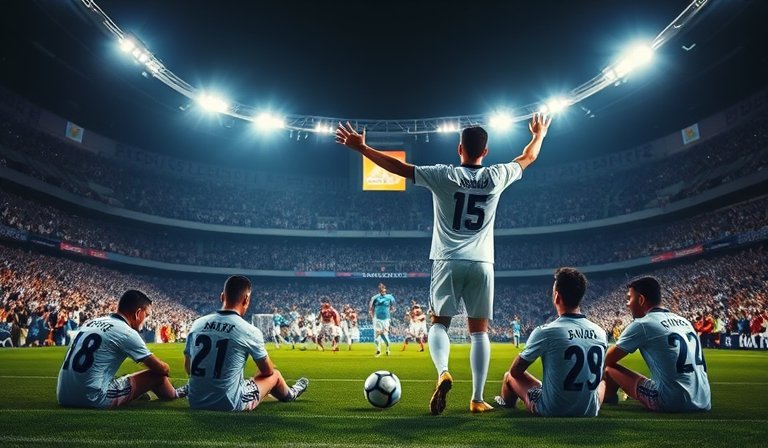 瓦爾維德在伯納烏球場張開雙臂慶祝完成帽子戲法