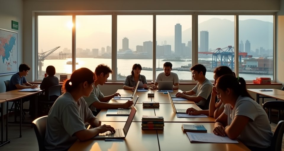 民眾在勞工大學教室內，專注學習多元職場職能課程。