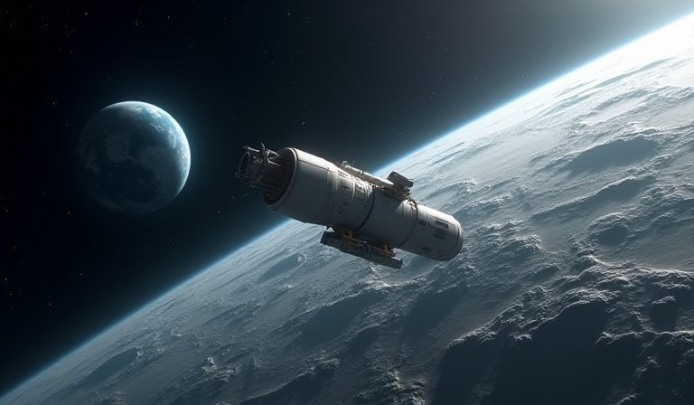 獵戶座太空船執行地月轉移點火，由地球軌道航向月球。