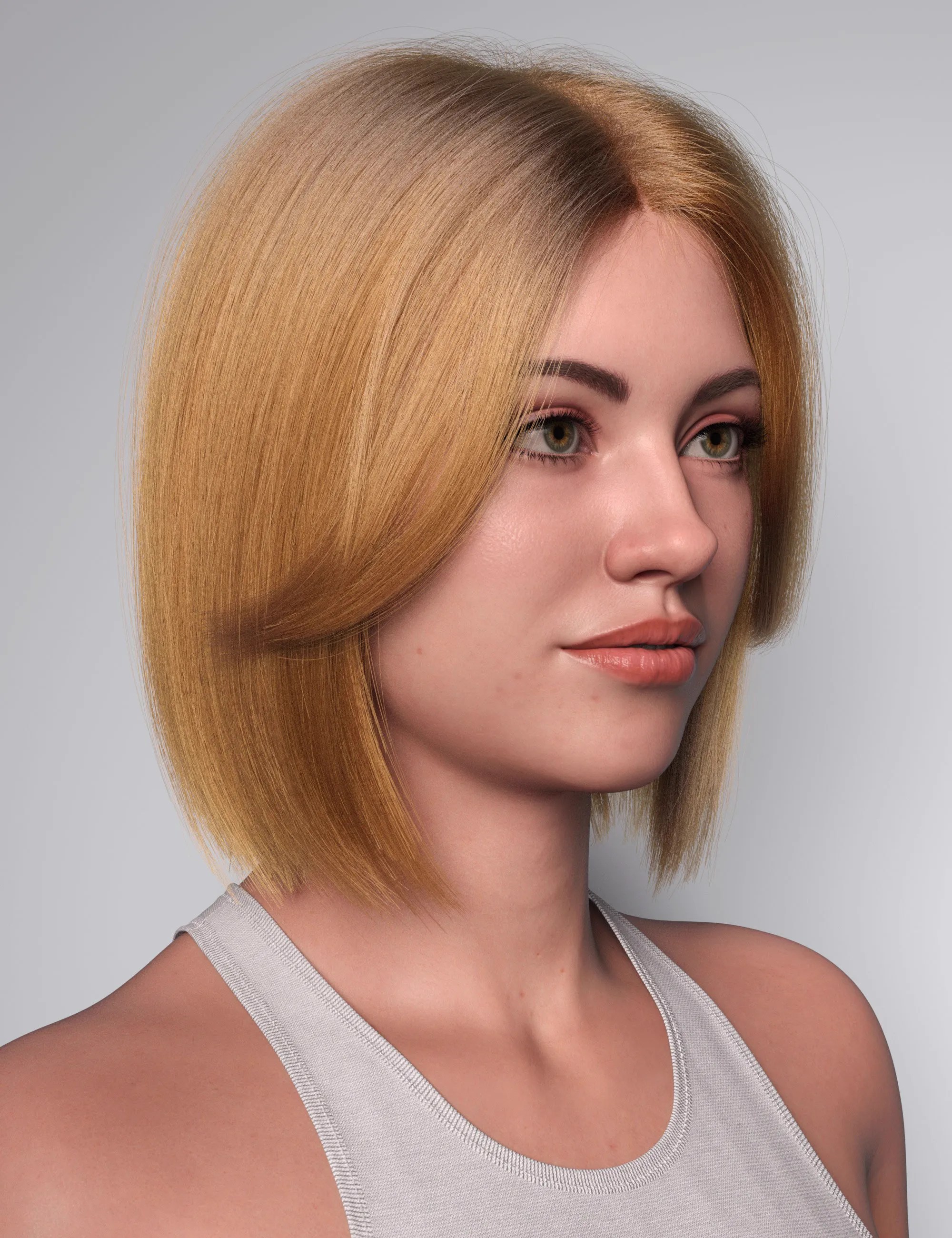 dForce Strand-Based Butterfly Bangs Bob Hair for Genesis 9 and Genesis 8 Femalenew 