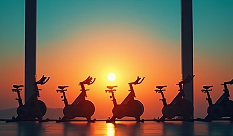 專業健身房內整齊排列的高階商用跑步機與健身器材。