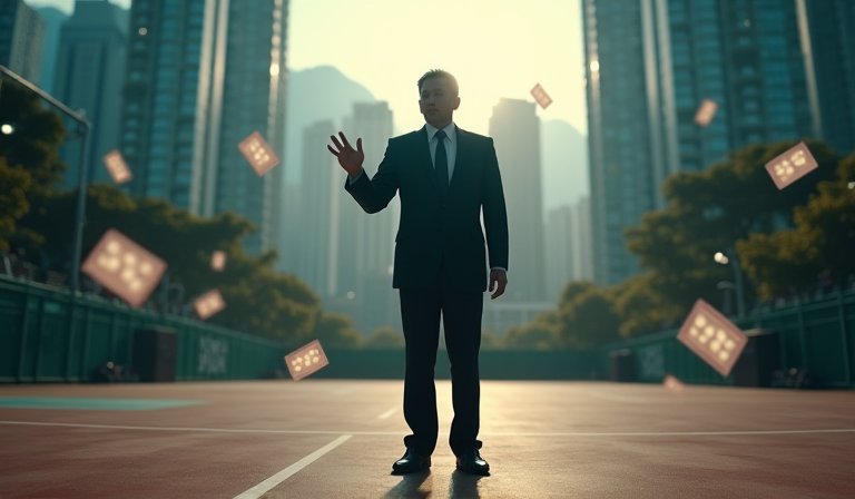 智慧型手機顯示帶有金融圖表的籃球賽事預測交易介面