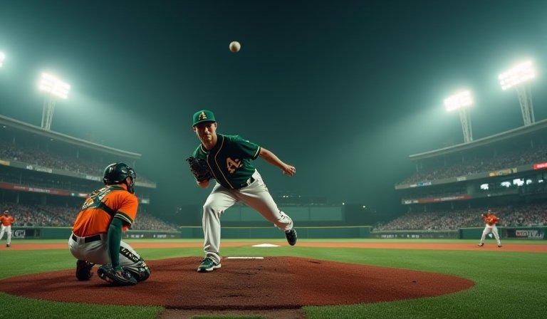 統一獅江少慶於投手丘模擬投球，展現155公里速球。