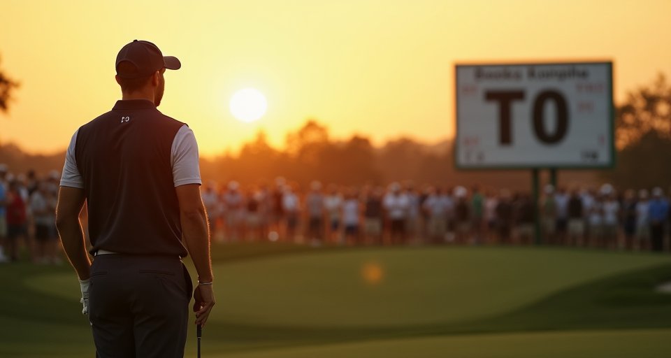 職業高球手於果嶺專注推桿，展現重返前十名的實力。