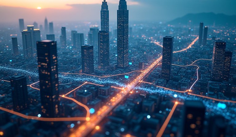 手機顯示 Google 地圖 AI 對話搜尋與導航介面。