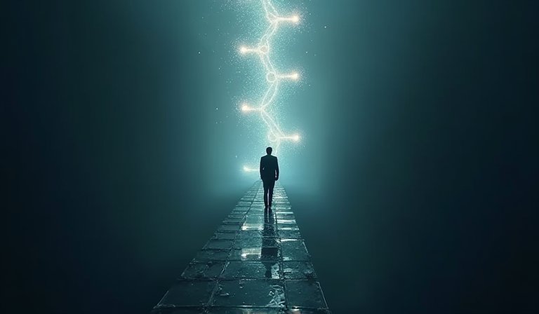 專業人士在數位攀岩牆上攀爬，展現非線性的職涯路徑。