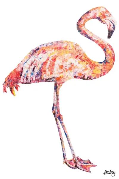 Flamingo Canvas Gone Stitching - Best Geometric Photos in Retina