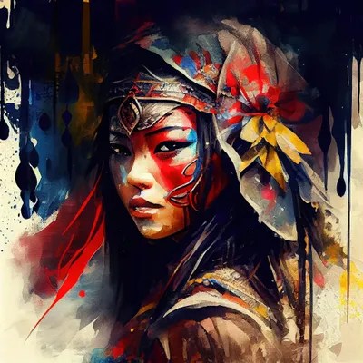 Native American Warrior Woman Drawing - Light Photos - Beautiful Full HD Collection