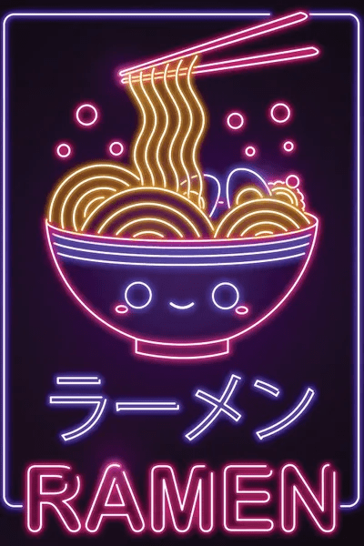 Gallery Neon Ramen - Light Background Collection - Retina Quality
