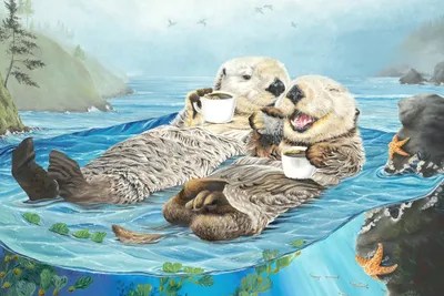 We have each otter canvas wall art by holly simental