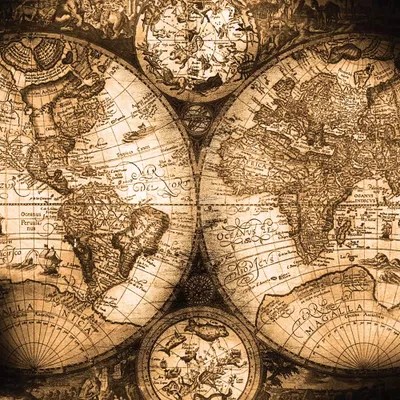 Antique World Map Canvas Art By Russell Brennan Icanvas