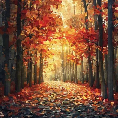Forest Canvas Wall Art Autumn Landscape Canvas Wall Art Forest Wall - Download Stunning Geometric Background | Retina