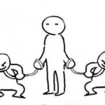 Person holding leash meme generator