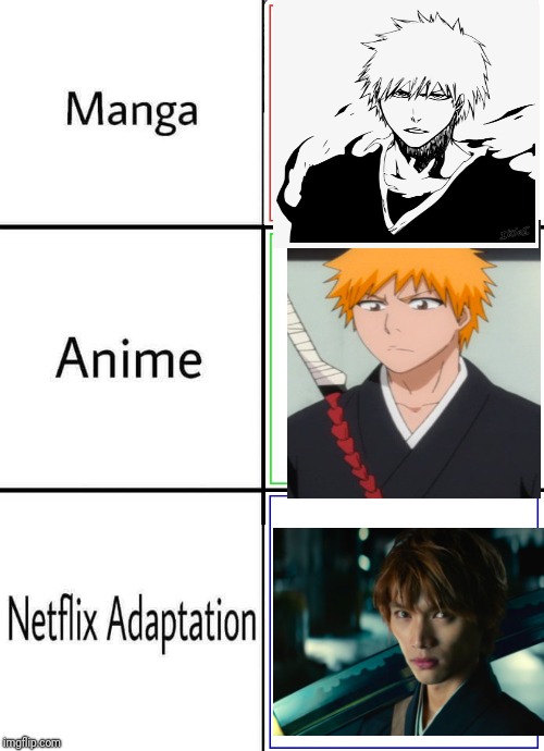 The first two panels represent the manga and the anime versions of long dream,&nbsp;. Manga Anime Netflix Adaptation Memes Gifs Imgflip