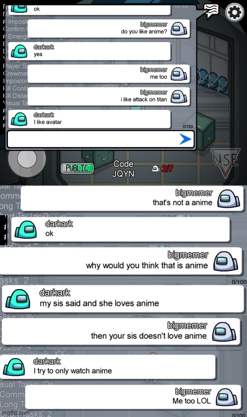 This Was On The Chat On Among Usbtw I Am The White Person Big Memer Imgflip