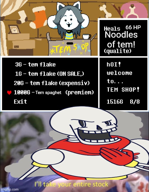 There are a lot of memes out there, but there's always room for more. Undertale Jon Tron Ill Take Your Entire Stock Memes Gifs Imgflip