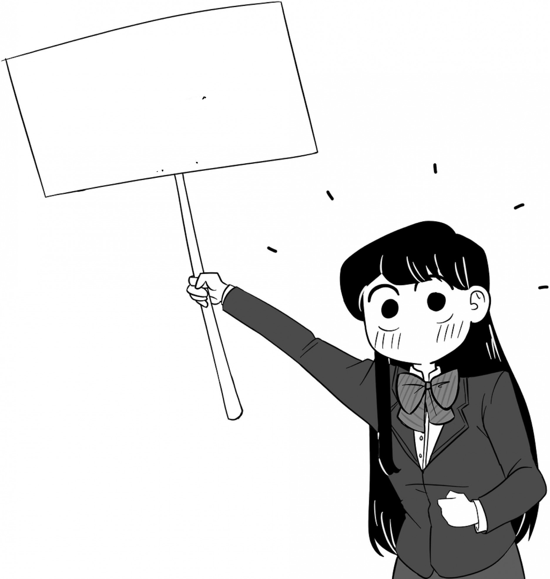 Animations sigh gif by cartoon hangover. Komi San Holds The Sign Blank Template Imgflip