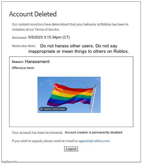 This Guy Got Banned For This Because He Stands Up For LGBTQ But Roblox 7kp7tu 