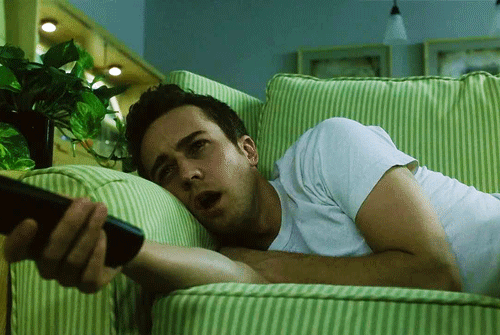 when i'm watching TV.