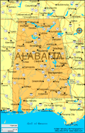 Alabama: map, history, population, facts, capitol, flag, tree, geography, symbols