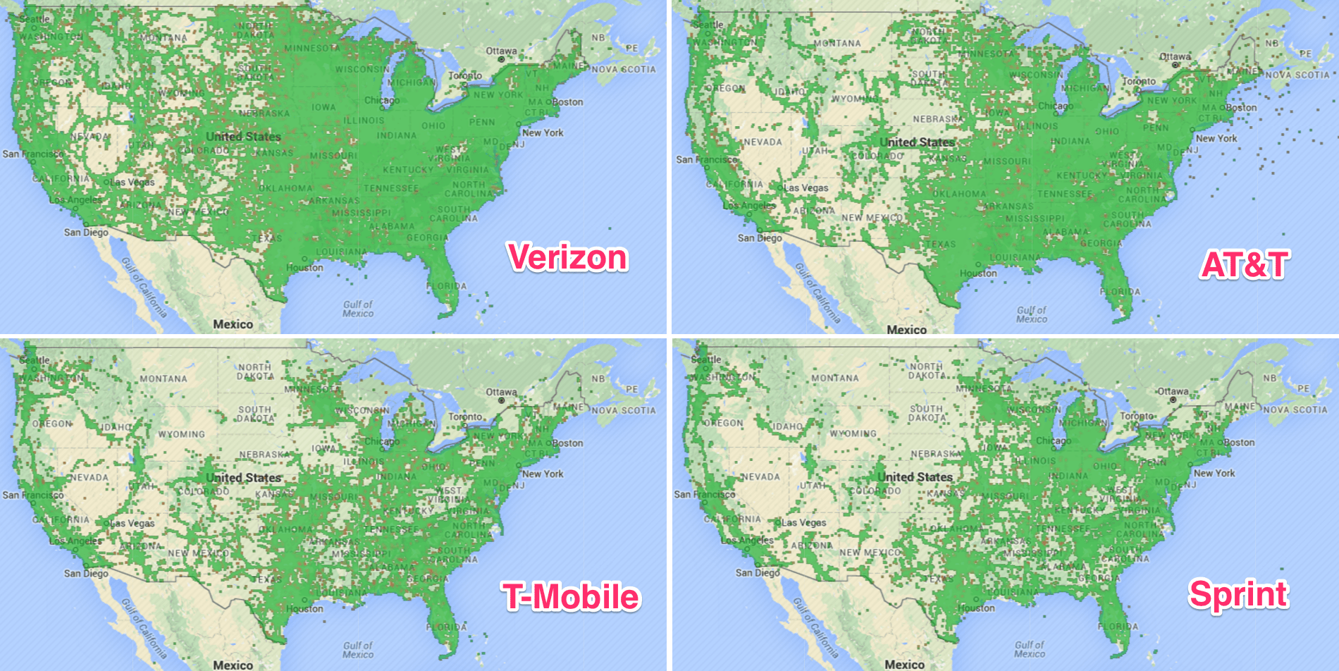 Sprint Wireless Coverage Area Map
