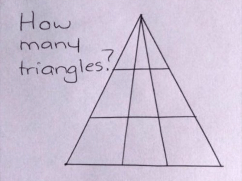 How to find number of triangles, how to find number of triangles in hindi, how to find number of triangles for ssc cgl, triangle counting . People Are Struggling To Guess How Many Triangles Are In This Photo