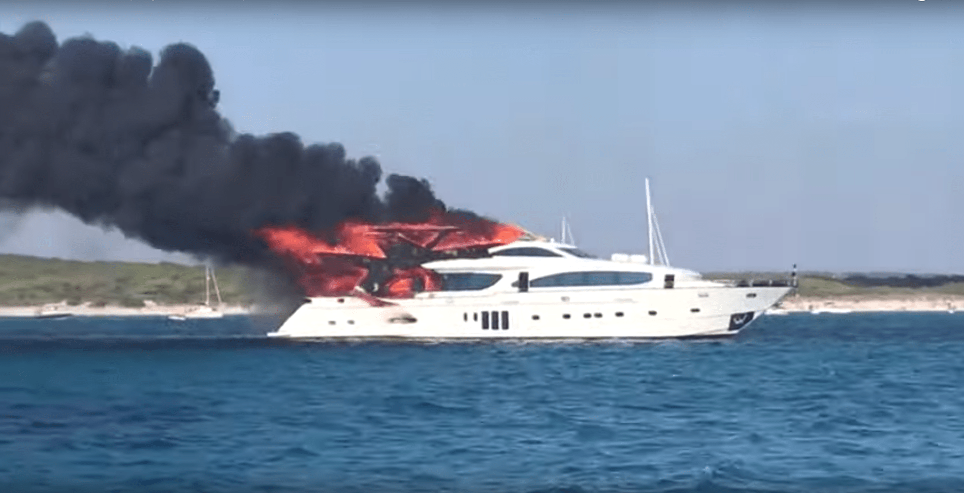 Luxury Superyacht Bursts Into Flames Off Coast Of Mallorca Spain