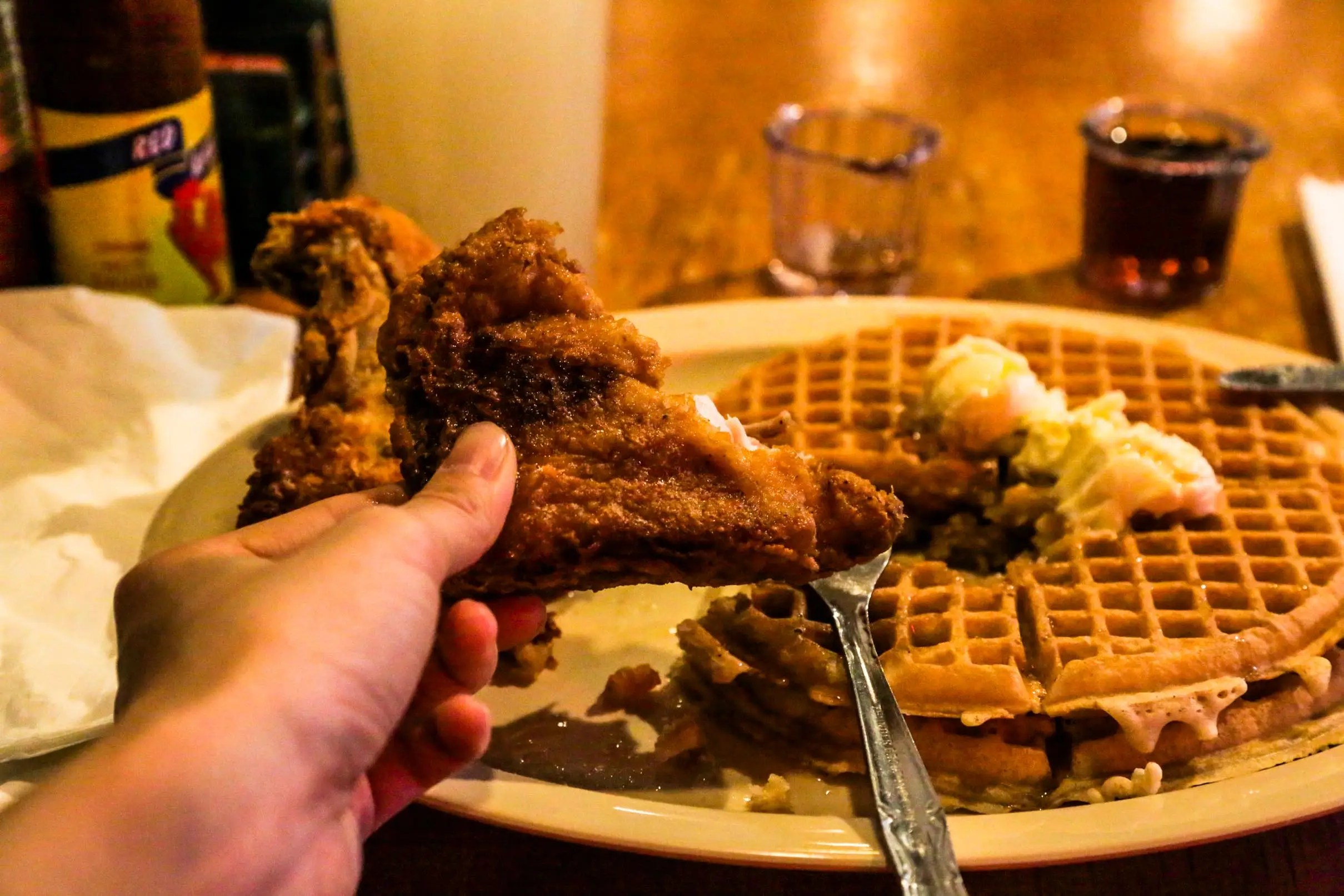 A chicken and waffles challenge. Review Roscoe S Chicken And Waffles Is Excellent