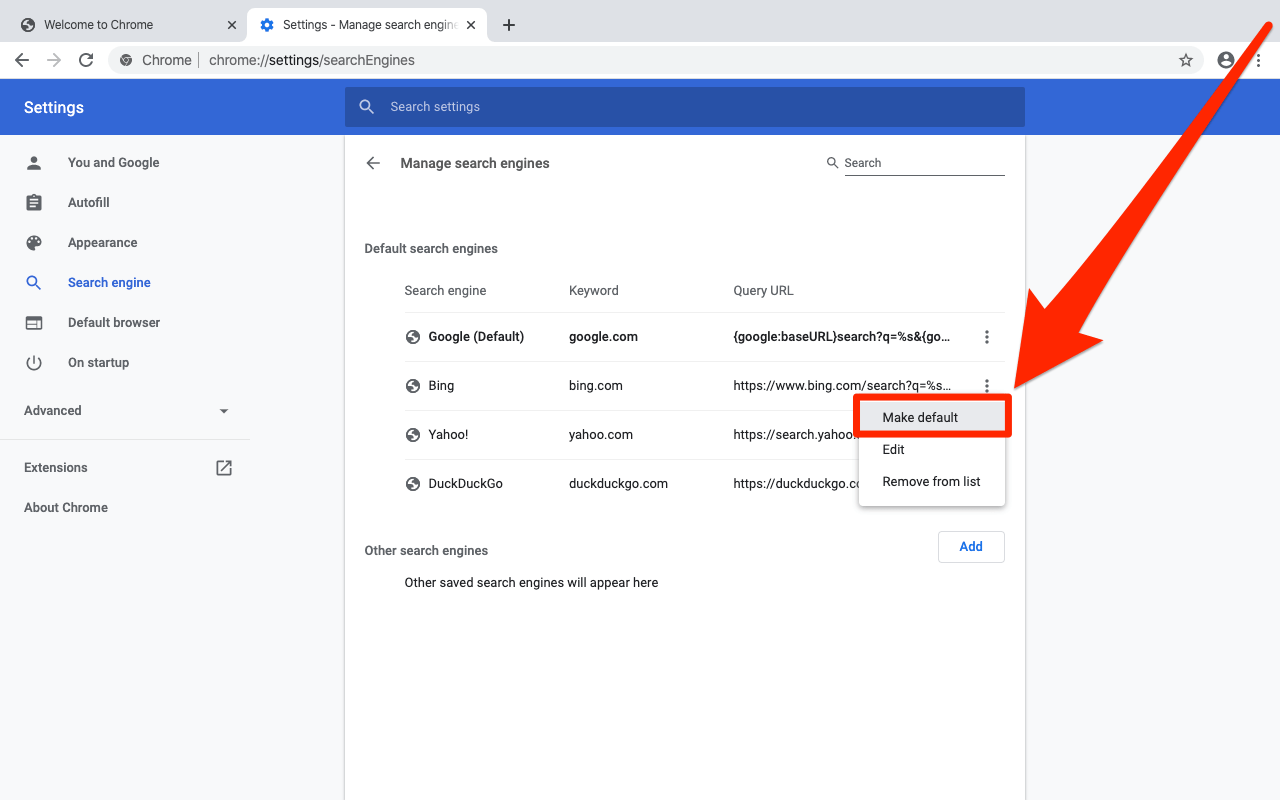 Change Default Browser To Chrome . How To Change Your Default Search Engine In Google Chrome