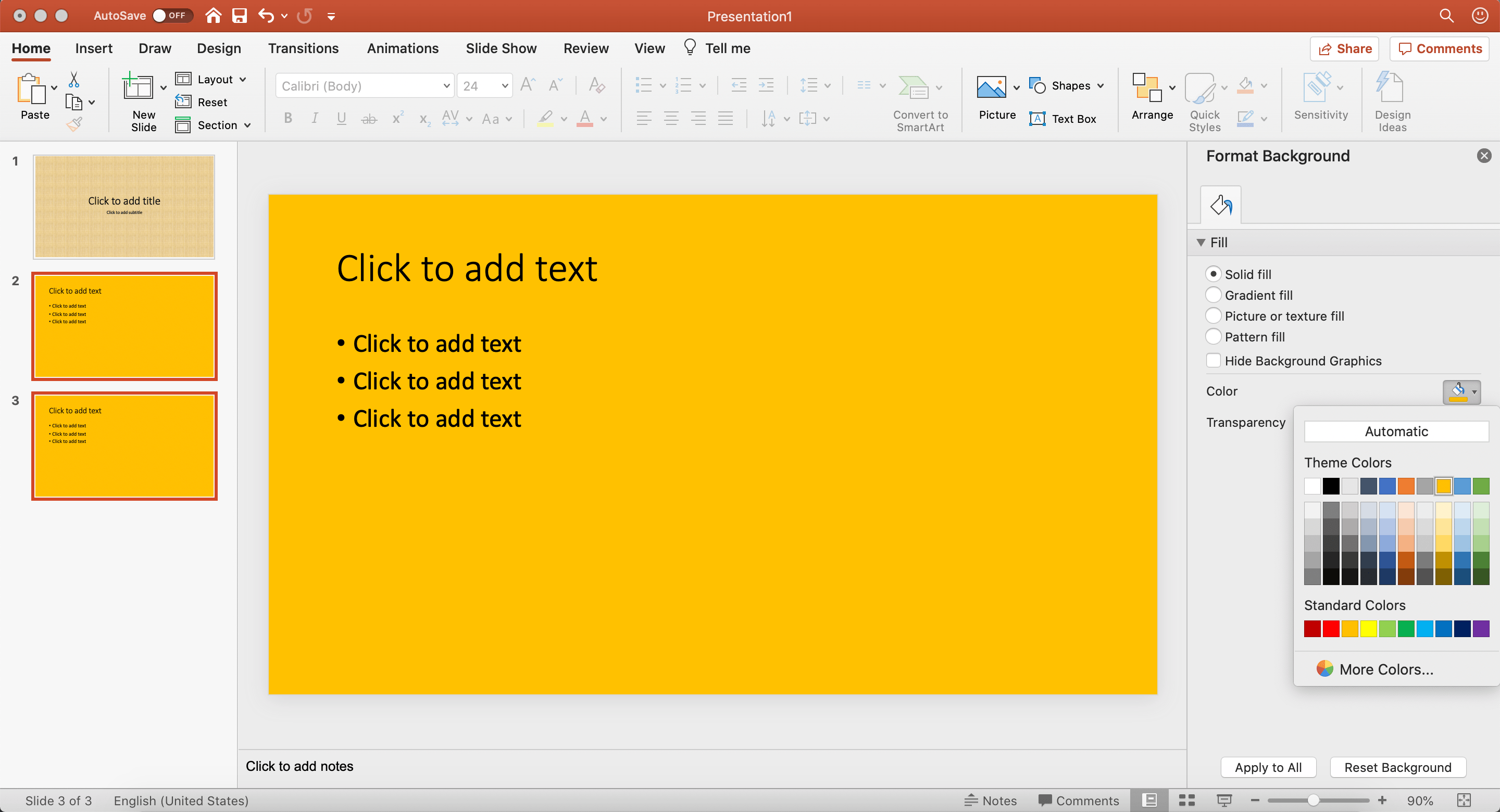 How to put a background image in a powerpoint 2004 template