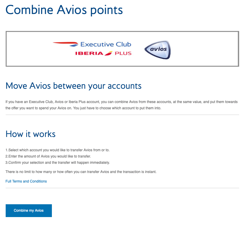 Sign up for avios here. How To Transfer Avios Between British Airways Iberia And Aer Lingus