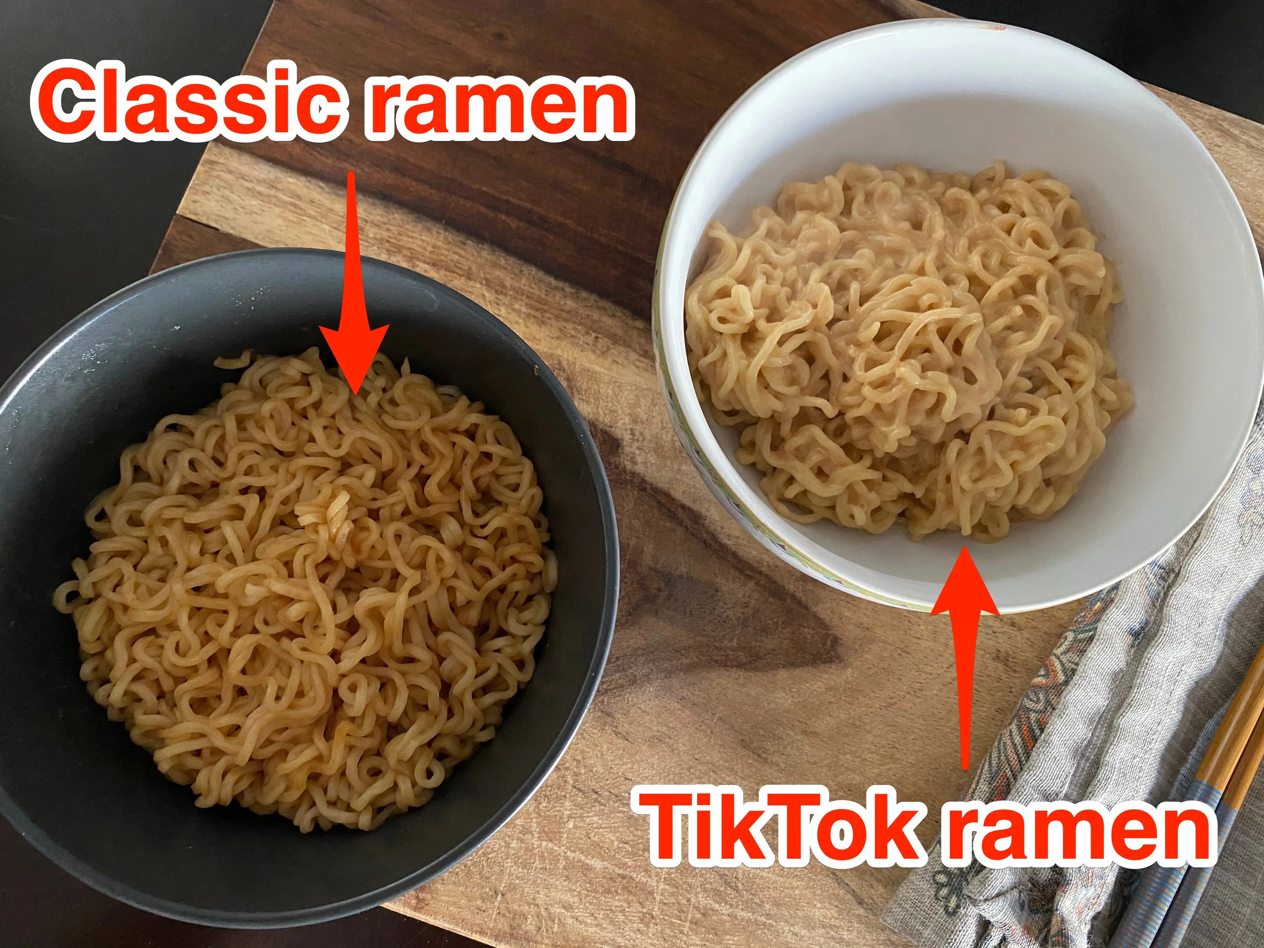 trying the easy cheesy instant ramen recipe from tiktok review on tiktok ramen recipe with soy sauce
