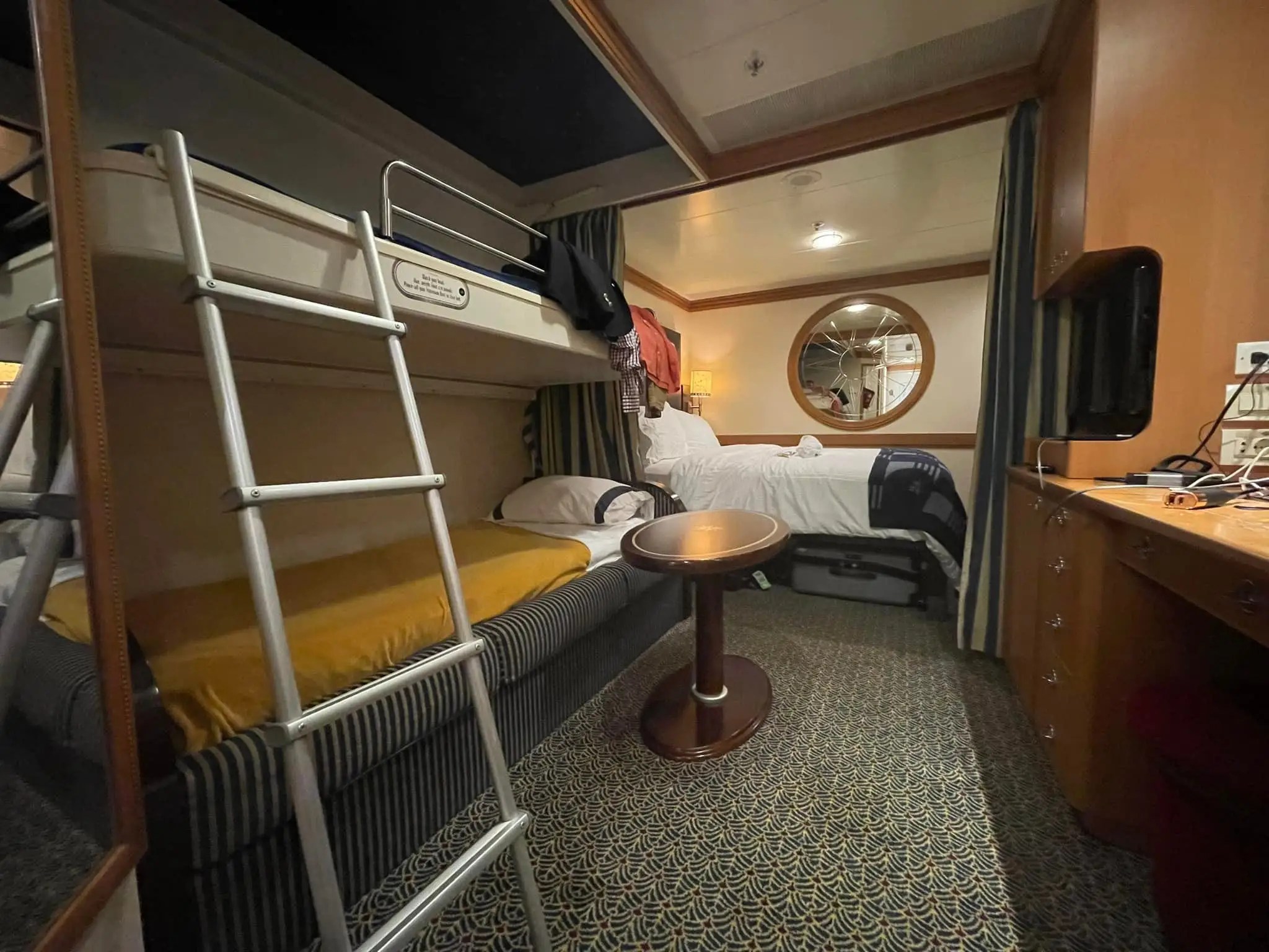 In addition to sealy posturepedic premium plush eurotop mattresses, disney cruise line also offers frette 300 thread count egyptian cotton linens for bedside. Booking Cheapest Room On Disney Cruise With Family Worth It Photos