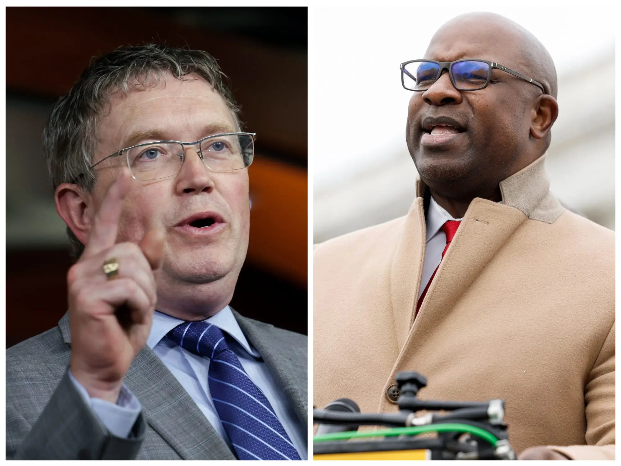 Demokratinis atstovas Jamaalas Bowmanas ir GOP atstovas Thomas Massie įsivėlė į karštą pokalbį dėl ginkluoto smurto Kongreso salėse: „Nusiraminti?  Vaikai miršta!’