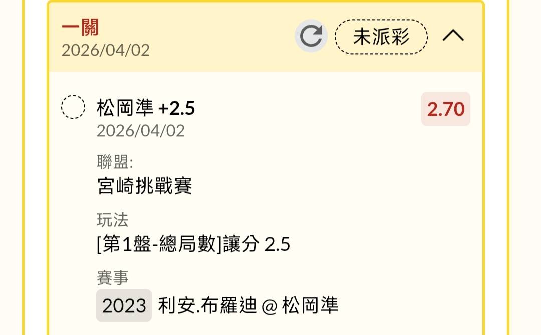 網球選手布羅迪台北賽2比1勝松岡準 晉級八強
