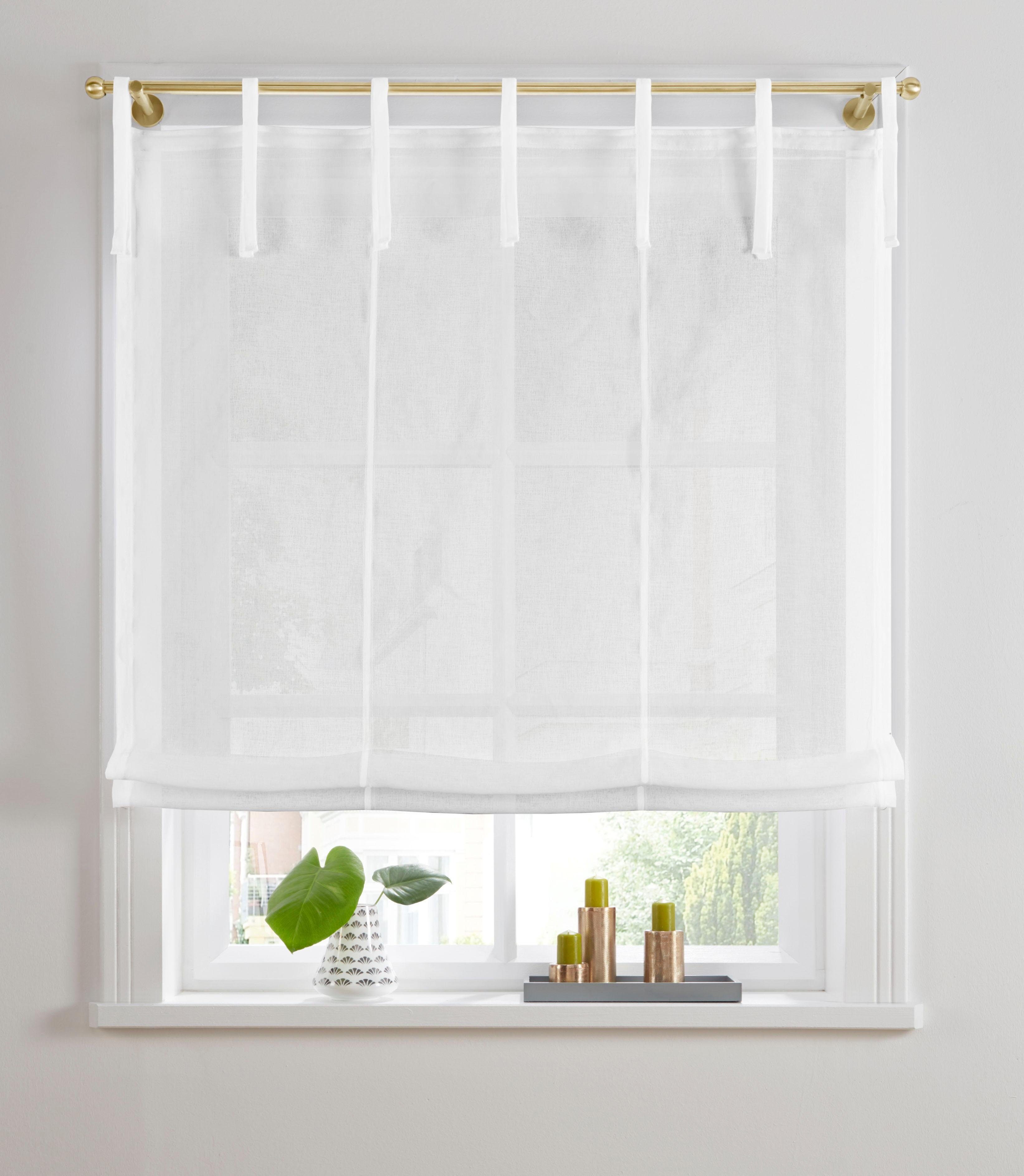 Shangrila Scheibengardine Voile Jacquard Gardine Modern Musterung Sichtschutz Kuchenfenster Hxb 45x140 Cm Edirne Grun 10000144 146 Amazon De Kuche Haushalt